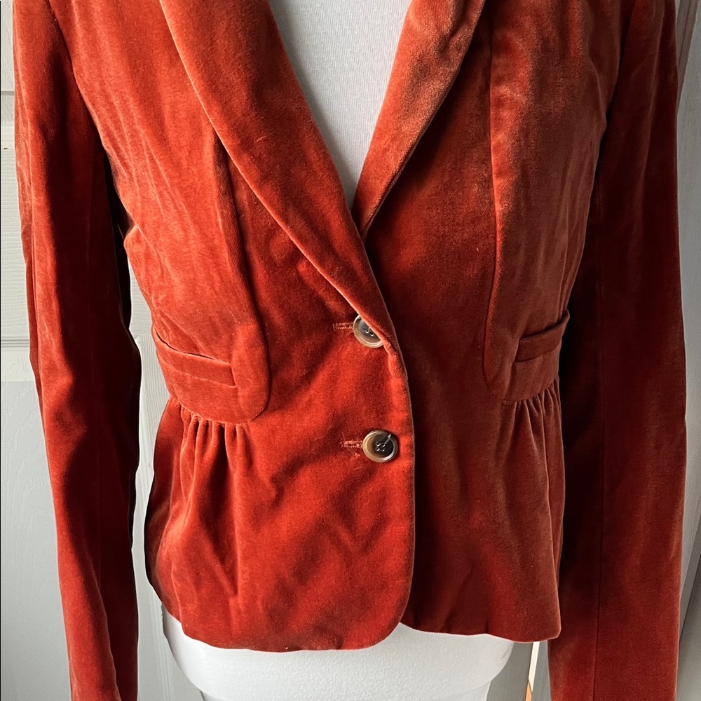J Crew Rust Velvet Blazer - Picture 4 of 7